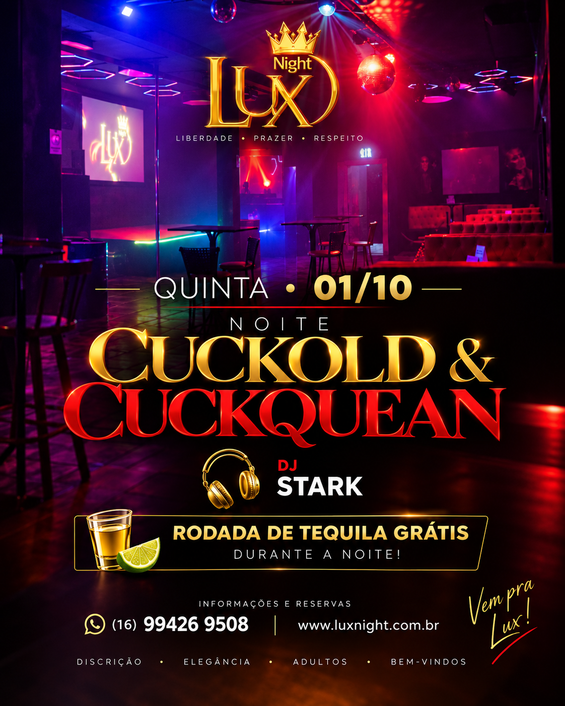 Arte do evento de quinta-feira na Lux Night