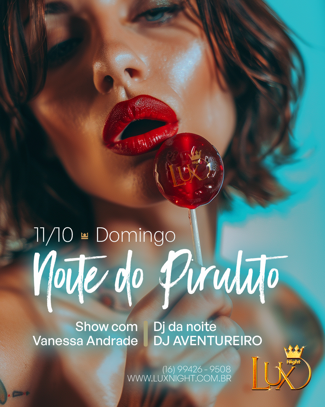 Arte do evento de sábado na Lux Night